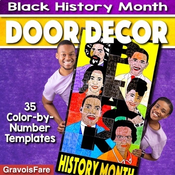 Preview of Black History Month Door Decor Activity: Collaborative Poster Bulletin Board