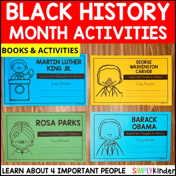 Preview of Black History Month Activities Kindergarten, African American Leaders Readers