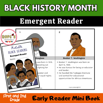 Preview of Black History Month Emergent Reader and Activities | Early Reader Mini Book