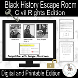 Black History Month Escape Room, Civil Rights Worksheets, 