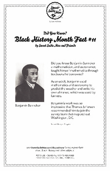 Preview of Black History Month Fact #11 Character Education Activity Resource
