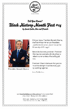 Preview of Black History Month Fact #14 Character Education Activity Resource