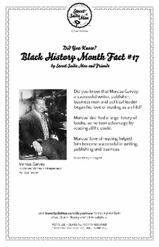 Preview of Black History Month Fact #17 Character Education Activity Resource