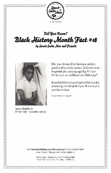 Preview of Black History Month Fact #18 Character Education Activity Resource