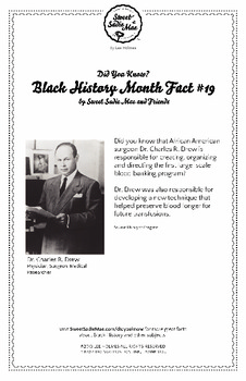 Preview of Black History Month Fact #19 Character Education Activity Resource