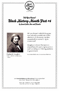 Preview of Black History Month Fact #6 Character Education Activity Resource