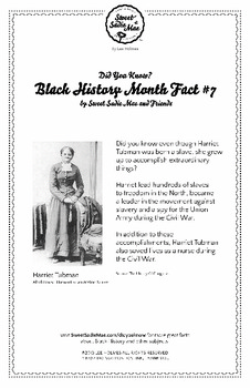 Preview of Black History Month Fact #7 Character Education Activity Resource
