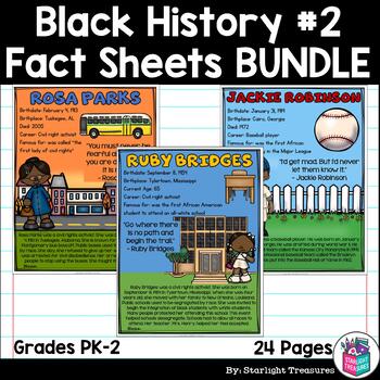 Preview of Black History Month Fact Sheets for Early Readers #2