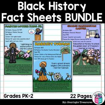 Preview of Black History Month Fact Sheets for Early Readers #1