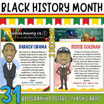 Preview of Black History Month Famous African-Americans! Biography bulletin board posters