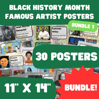 Preview of Black History Month - Famous Artist Posters - 11"x14" - BUNDLE 1