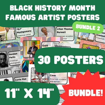 Preview of Black History Month - Famous Artist Posters - 11"x14" - BUNDLE 2