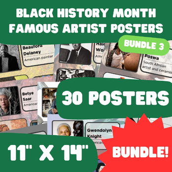Preview of Black History Month - Famous Artist Posters - 11"x14" - BUNDLE 3