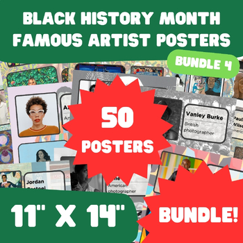 Preview of Black History Month - Famous Artist Posters - 11"x14" - BUNDLE 4