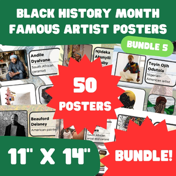 Preview of Black History Month - Famous Artist Posters - 11"x14" - BUNDLE 5