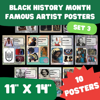 Preview of Black History Month - Famous Artist Posters - 11"x14" - Set 3