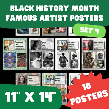 Preview of Black History Month - Famous Artist Posters - 11"x14" - Set 4