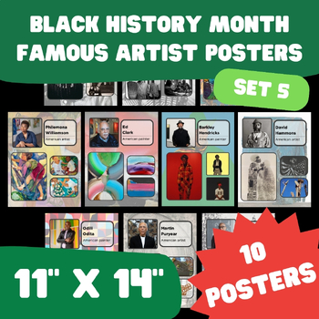 Preview of Black History Month - Famous Artist Posters - 11"x14" - Set 5