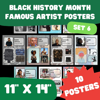 Preview of Black History Month - Famous Artist Posters - 11"x14" - Set 6