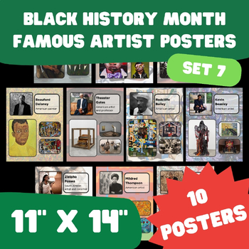 Preview of Black History Month - Famous Artist Posters - 11"x14" - Set 7