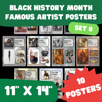 Preview of Black History Month - Famous Artist Posters - 11"x14" - Set 8