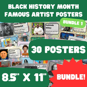 Preview of Black History Month - Famous Artist Posters - 8.5"x11" - BUNDLE 1