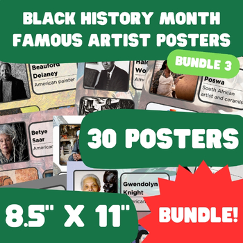 Preview of Black History Month - Famous Artist Posters - 8.5"x11" - BUNDLE 3