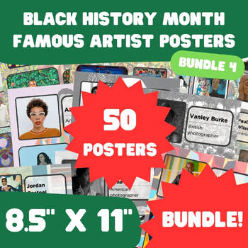 Preview of Black History Month - Famous Artist Posters - 8.5"x11" - BUNDLE 4