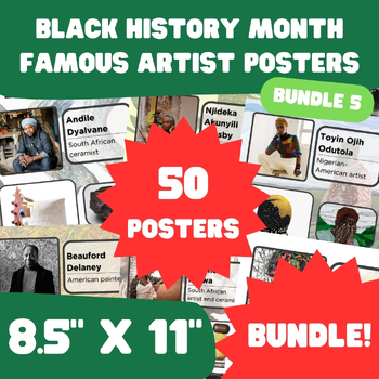 Preview of Black History Month - Famous Artist Posters - 8.5"x11" - BUNDLE 5