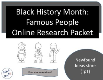 Preview of Black History Month Activities - Research - Draw Your Own Picture!