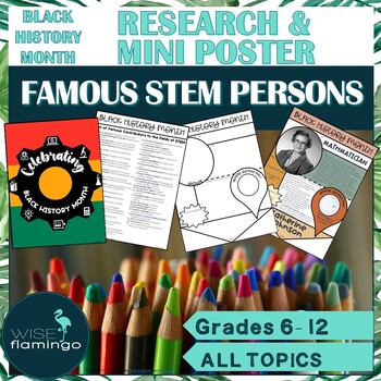 Preview of Black History Month Famous in STEM Research Project Mini Poster Activity