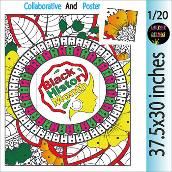 Preview of Black History Month February: Collaborative Coloring Poster Activities