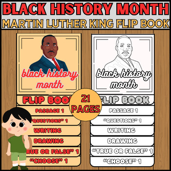 Preview of Black History Month Flip Book | Martin Luther King Jr Activities Flip Book .