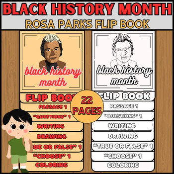 Preview of Black History Month Flip Book |ROSA PARKS Activities Flip Book| coloring\writing