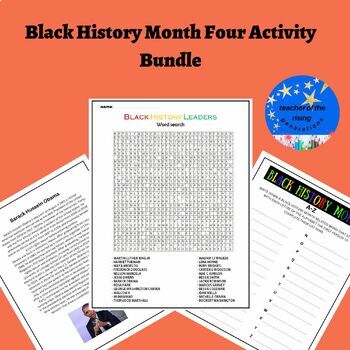 Black History Month Four Activity Bundle by Teacher Of The Rising ...