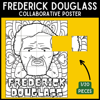 Preview of Black History Month Frederick Douglass Collaborative Coloring Poster Art | BHM