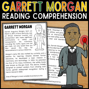 Preview of Black History Month Garrett Morgan Reading Comprehension Passage & Questions