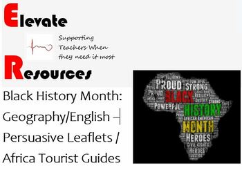 Preview of Black History Month Geography/English Persuasive Writing Unit