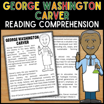 Preview of Black History Month George Washington Carver Reading Comprehension Passage | BHM