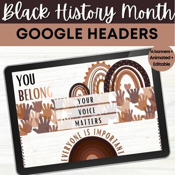 Preview of Black History Month Google Classroom Headers Distance Learning Diversity banners