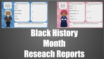 Preview of Black History Month Google Slide Reports