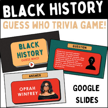 Preview of Black History Month Guess Who Trivia Game & Bulletin Board Middle & High School