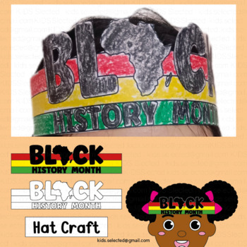 Preview of Black History Month Hat Craft Writing Coloring Activities Headband Crown Prek