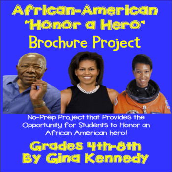 Preview of African-American Project Heroes Brochure (Black History Month) Writing