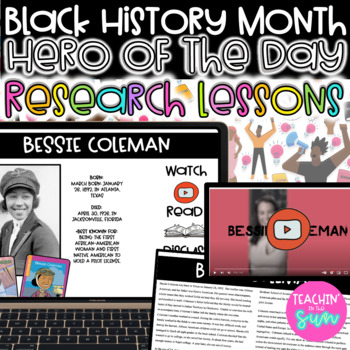 Preview of Black History Month Hero of the Day Digital Reading passages, videos, Reflection