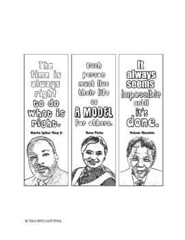 black history month heroes coloring bookmarks by