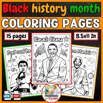 Black History Month Heroes Coloring Pages | Black icons coloring sheets ...