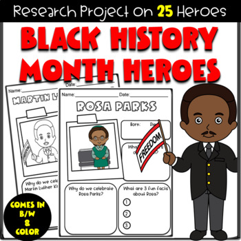 Preview of Black History Month Heroes Writing Activity | African American Autobiography