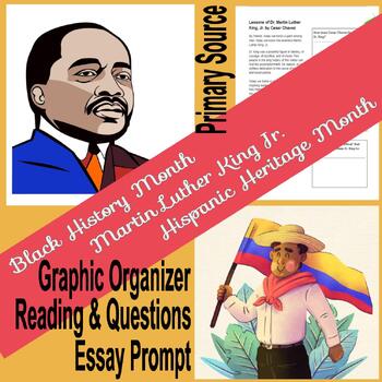 Preview of Black History Month, Hispanic Heritage Month & MLK- Primary Source Activity