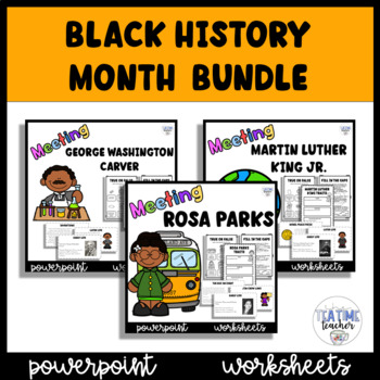 Preview of Black History Month Historical Figures Lesson PowerPoints and Worksheet Booklets